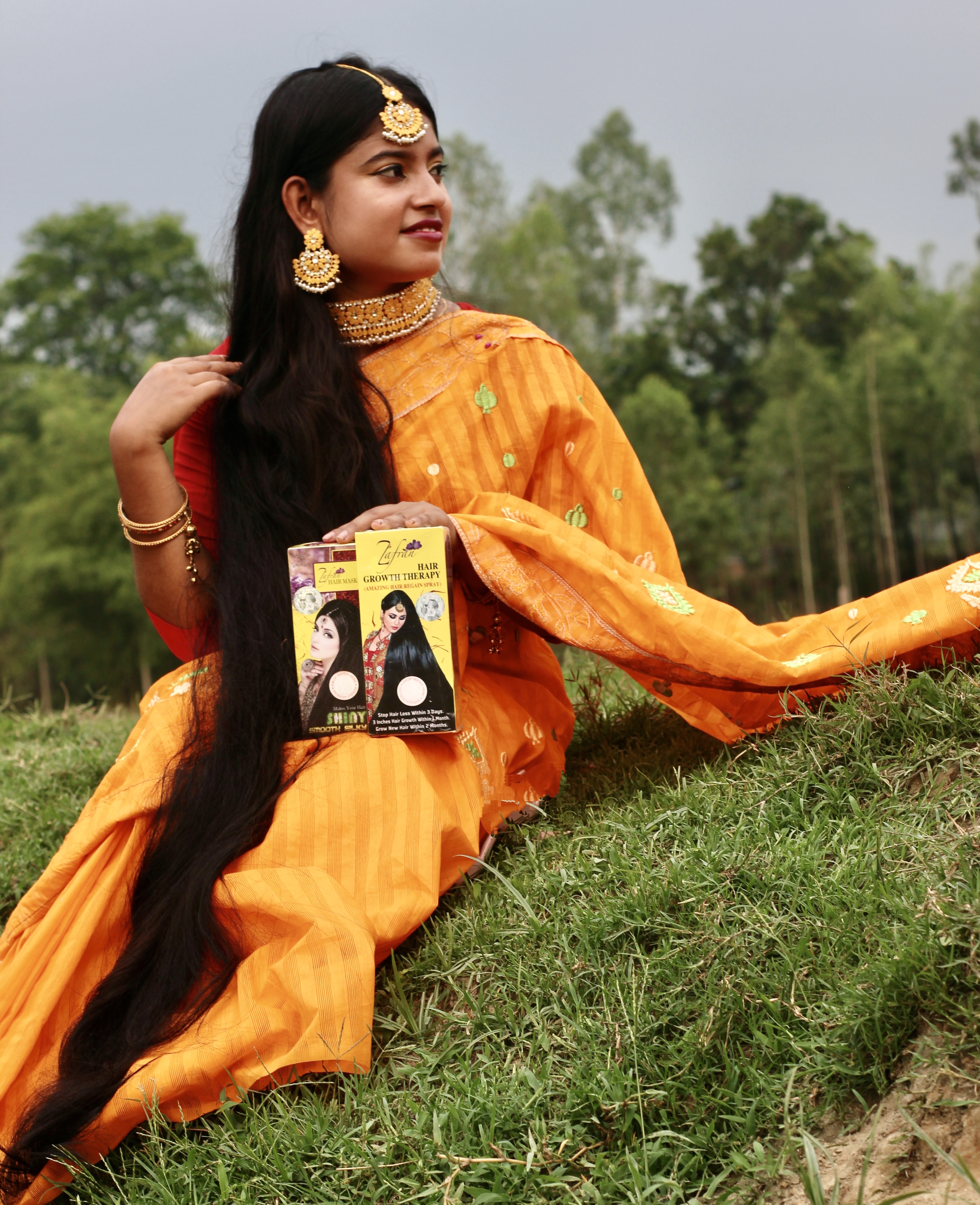 using zafran hair oil get long hair